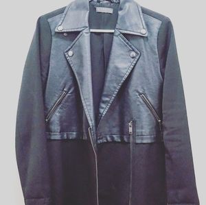 Long Coat with faux leather
